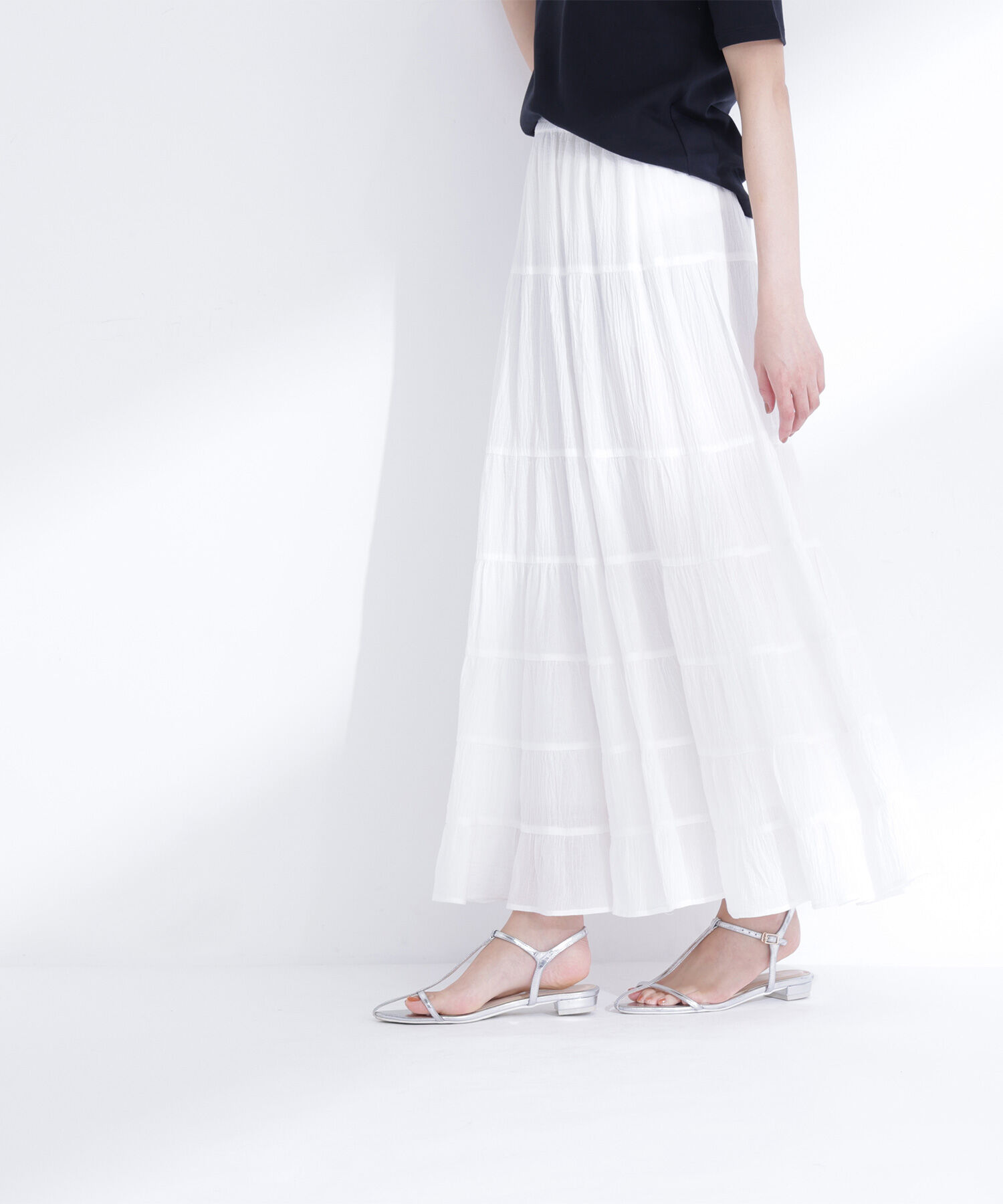  「楊柳ティアードロングスカート」|スカート|