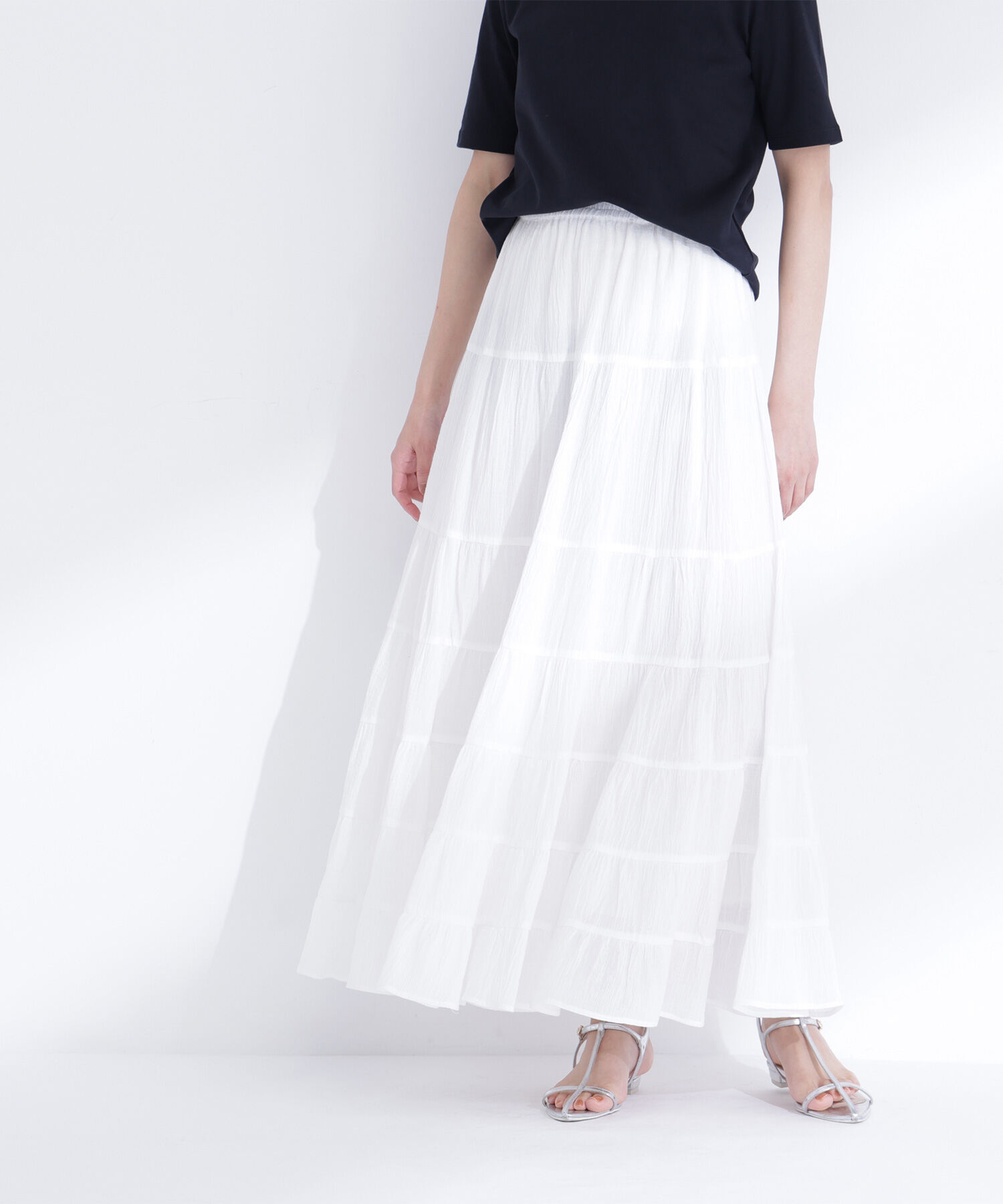  「楊柳ティアードロングスカート」|スカート|