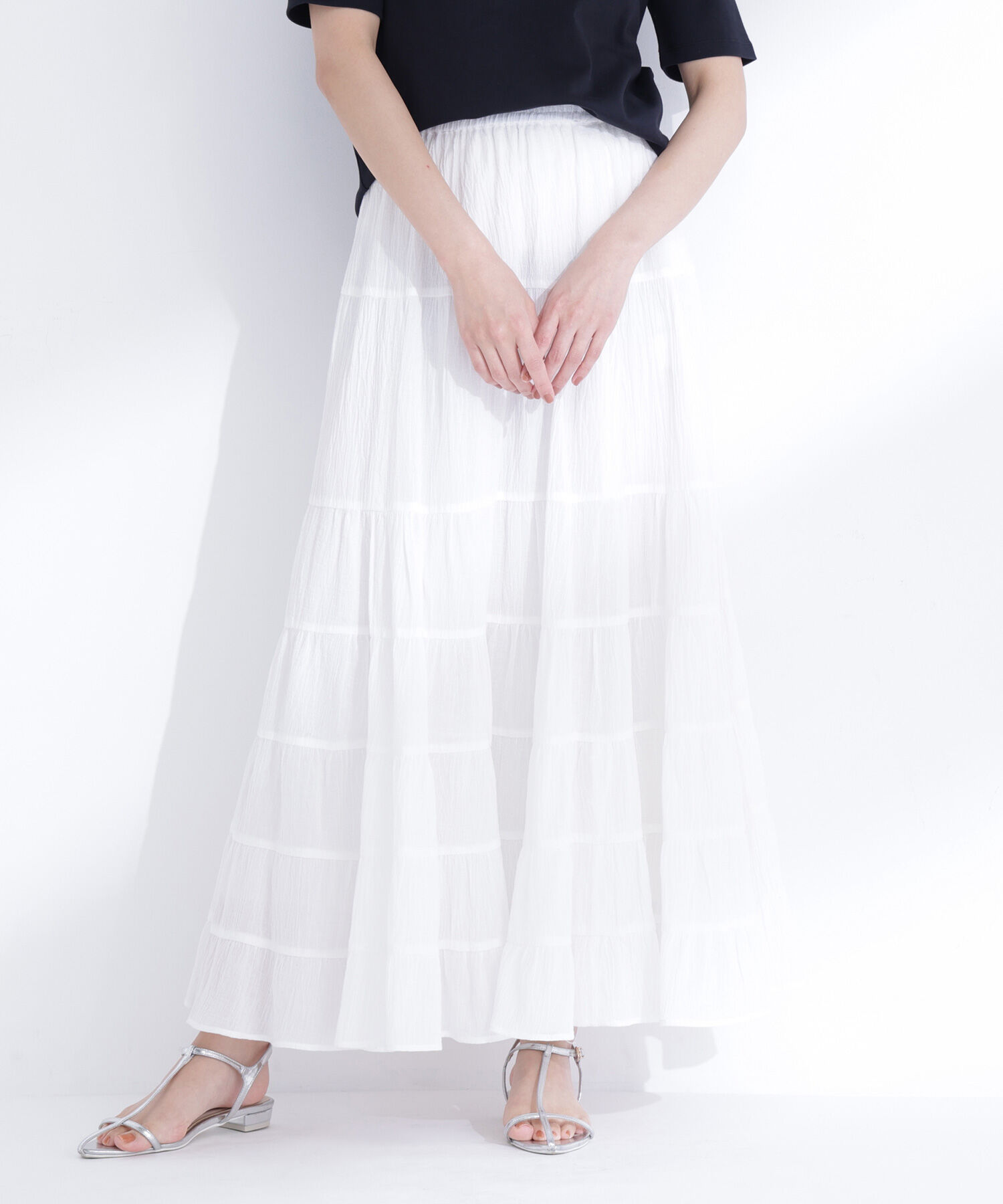 「楊柳ティアードロングスカート」|スカート|