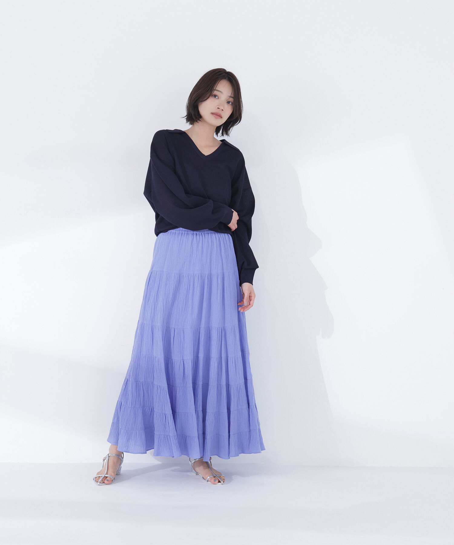  「楊柳ティアードロングスカート」|スカート|