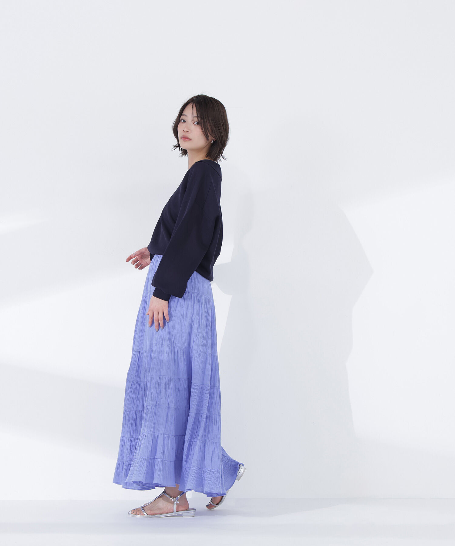  「楊柳ティアードロングスカート」|スカート|