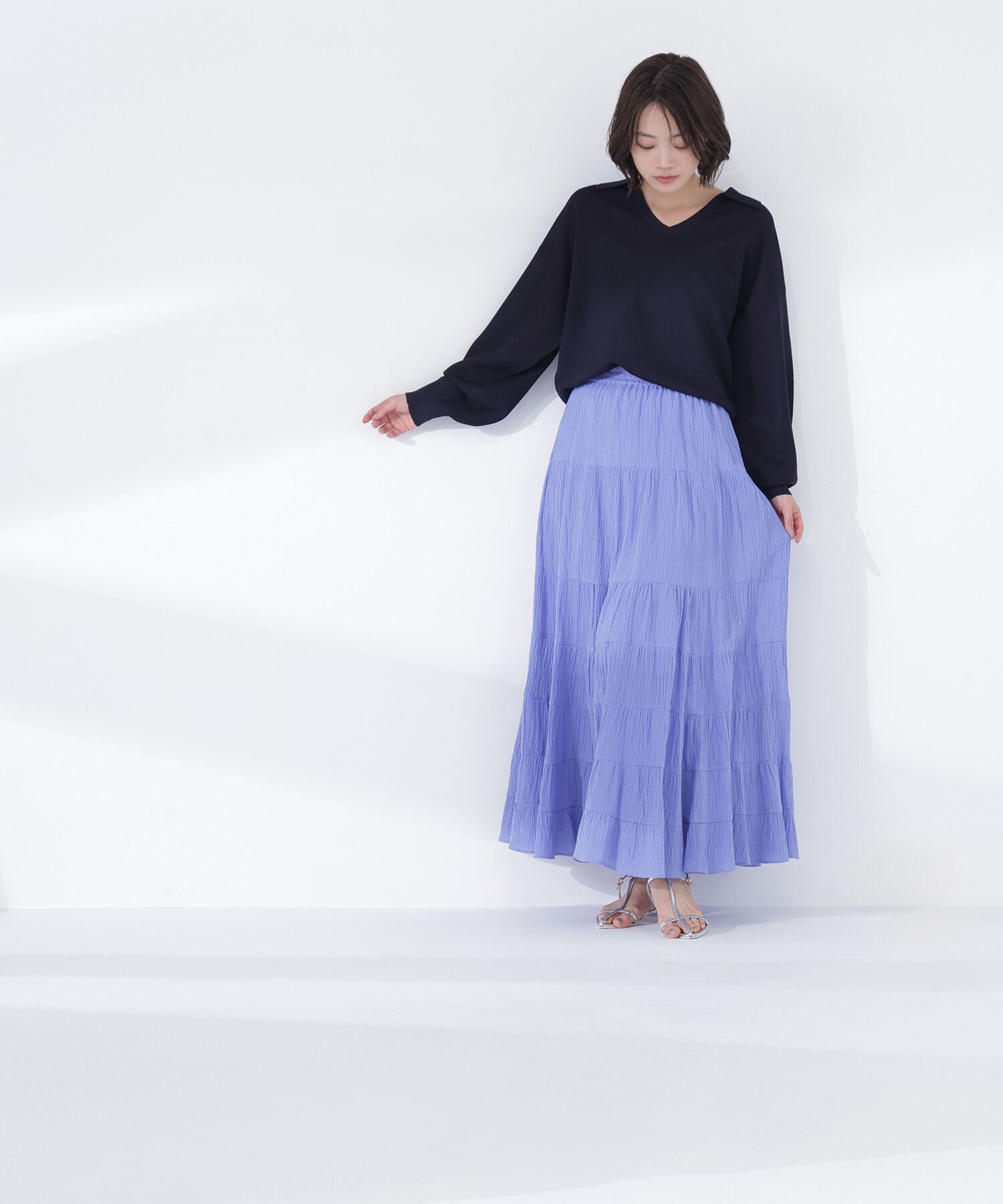  「楊柳ティアードロングスカート」|スカート|