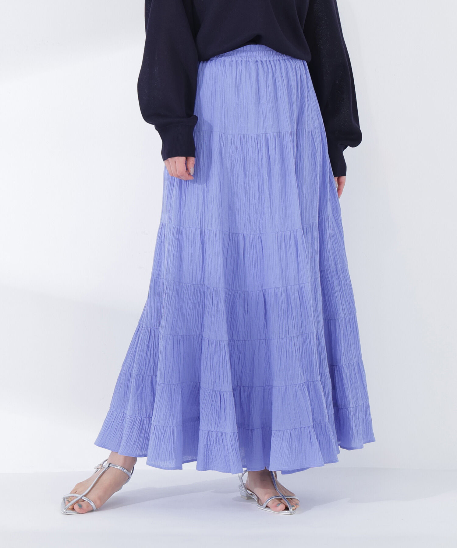  「楊柳ティアードロングスカート」|スカート|