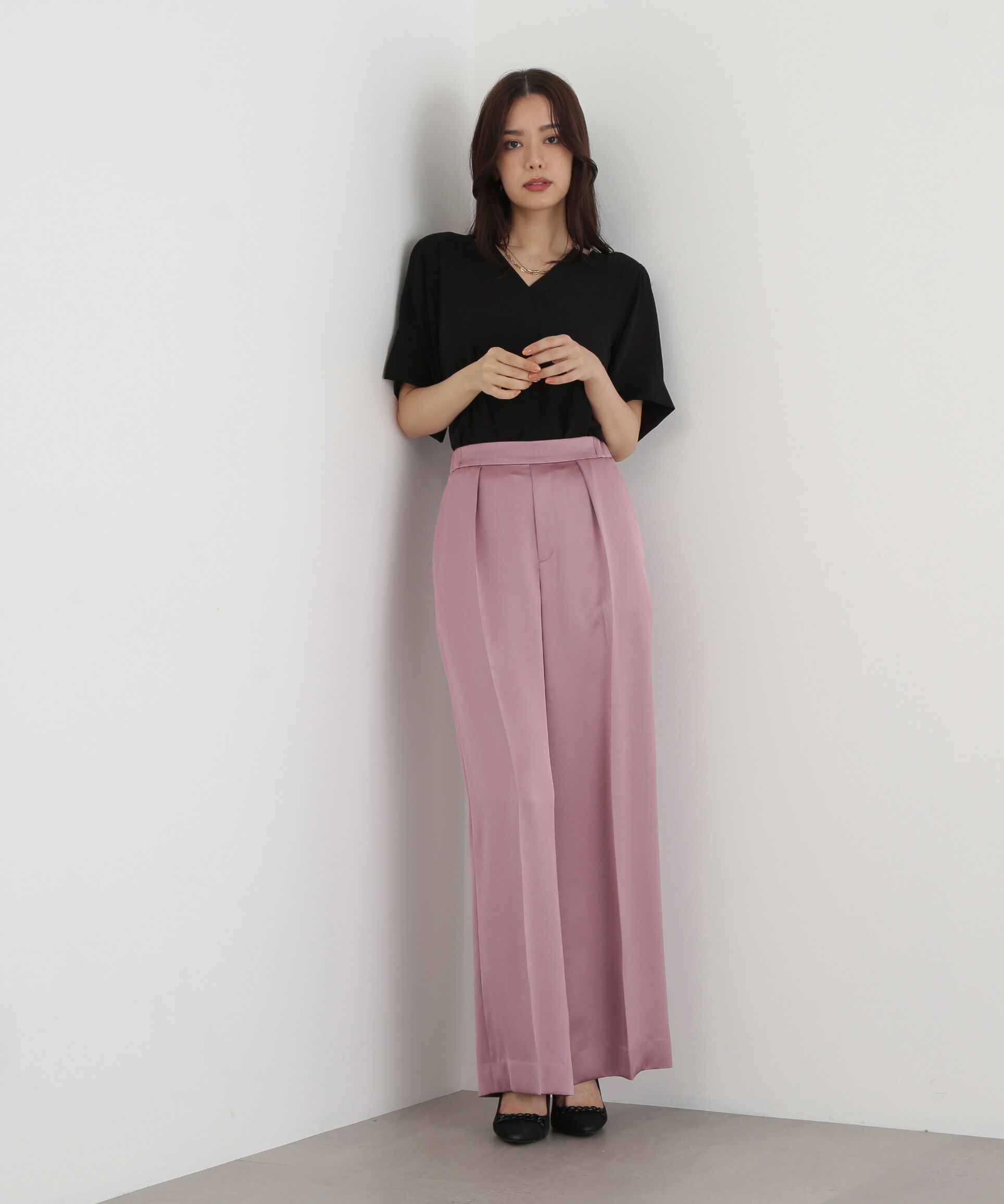  「◆ハーフスリーブＶネックブラウス」|シャツ・ブラウス|