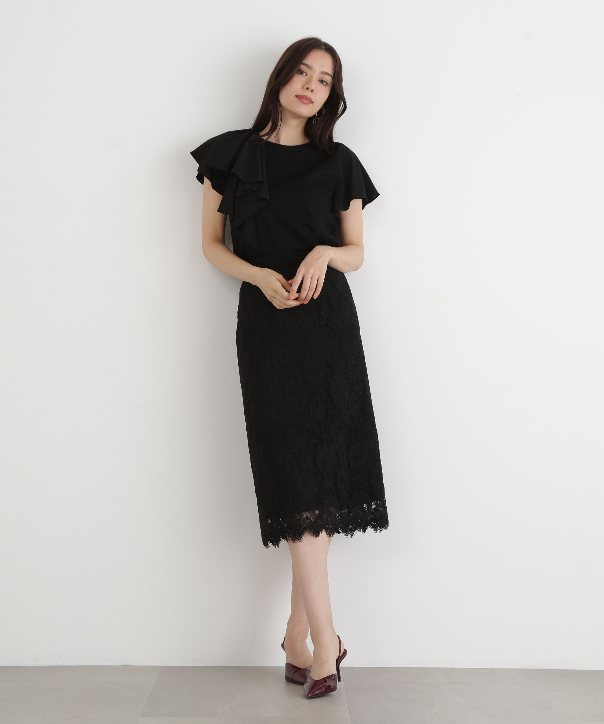  「◆グラデーションフラワーレーススカート」|スカート|