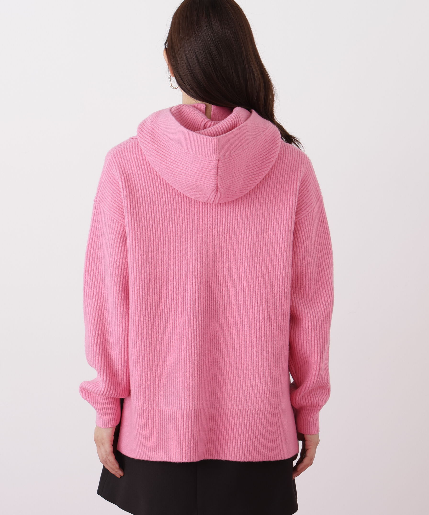  「◆フードスヌード付きニットプルオーバー」|ニット・セーター|