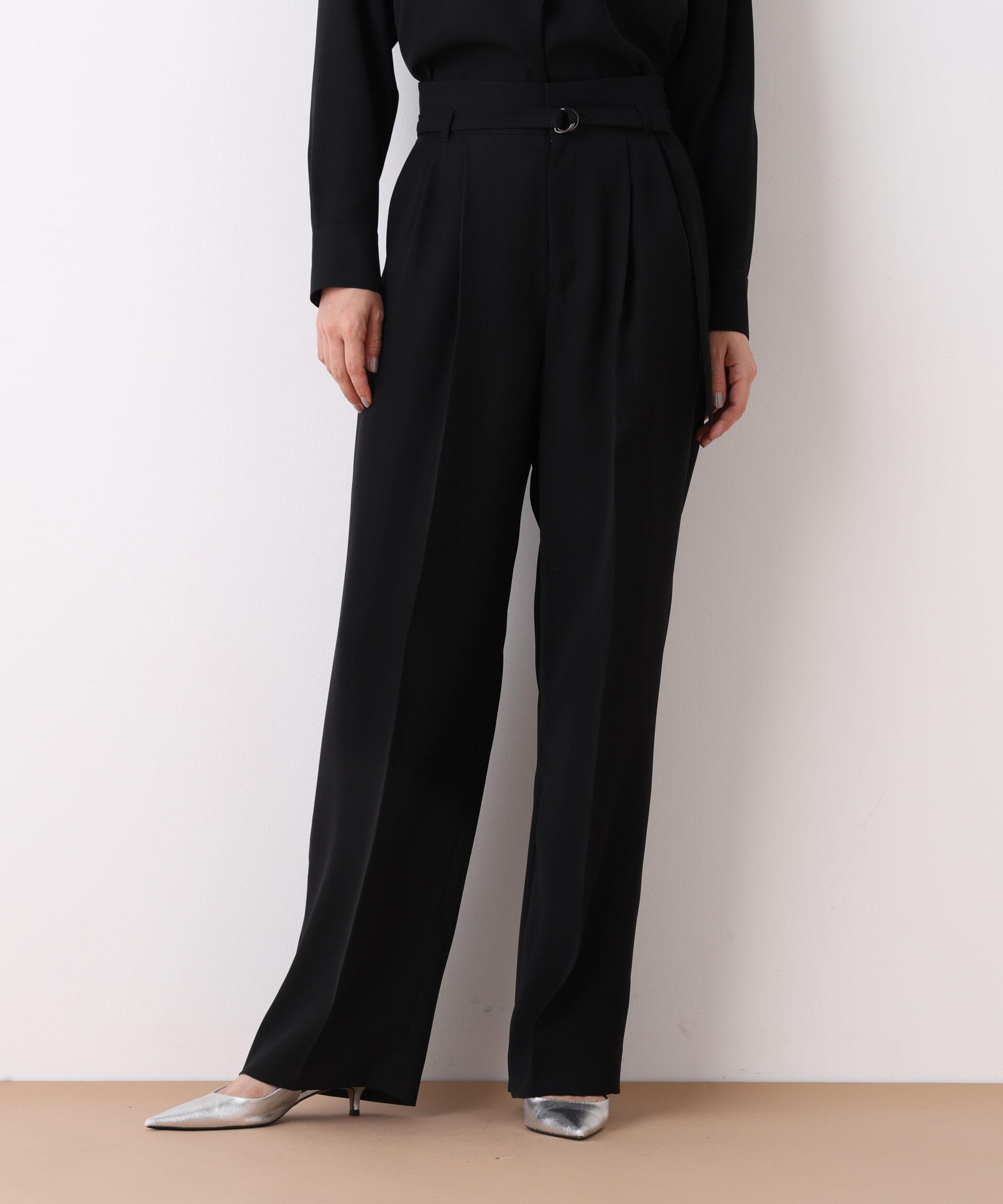  「ダブルサテンタックワイドパンツ」|その他|