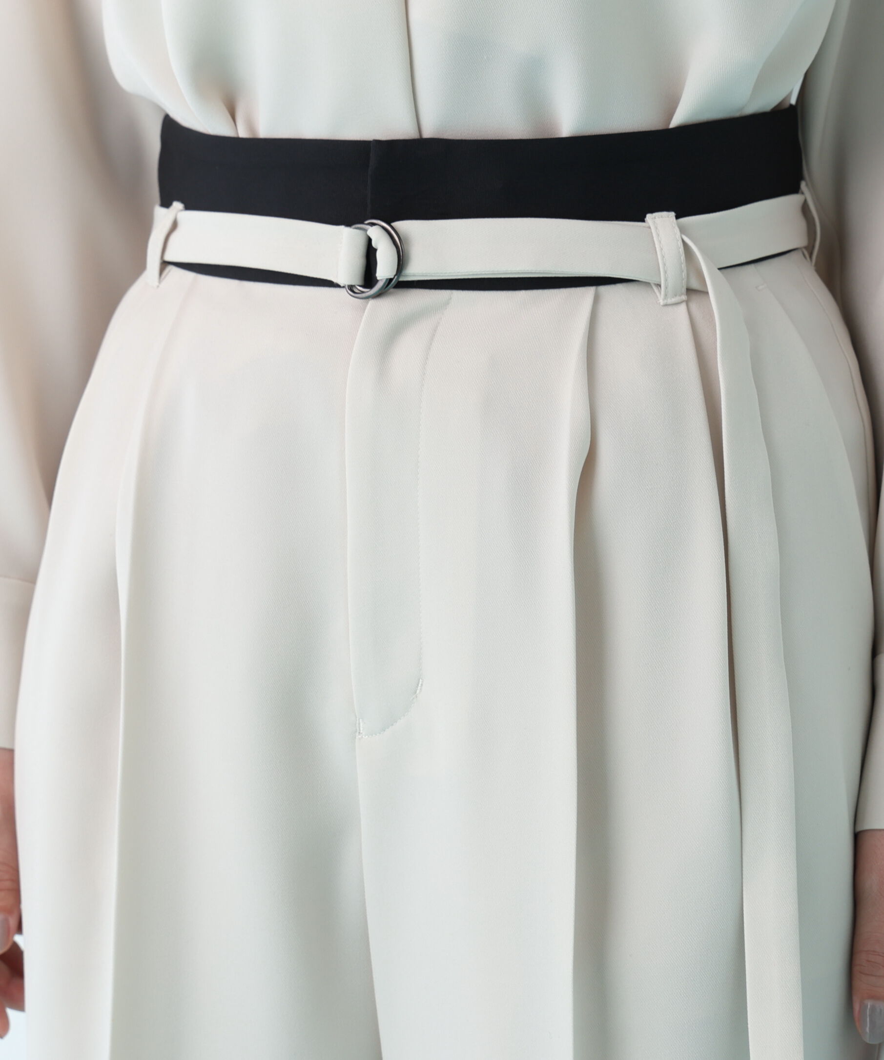  「ダブルサテンタックワイドパンツ」|その他|