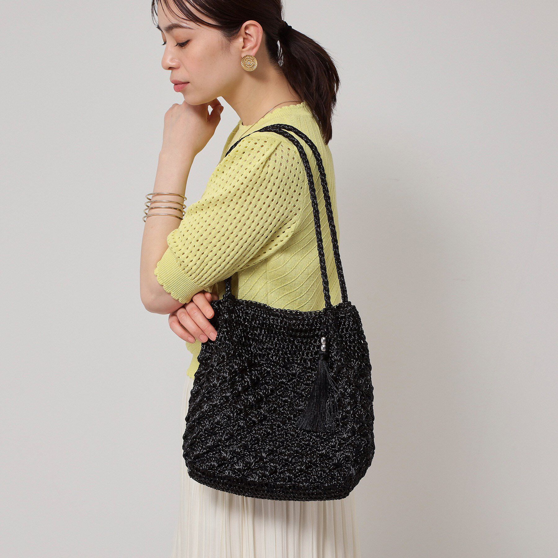 SunaUna「【こなれ見え！／肩掛け可能／軽量】メタリックトートバッグ」|トートバッグ|