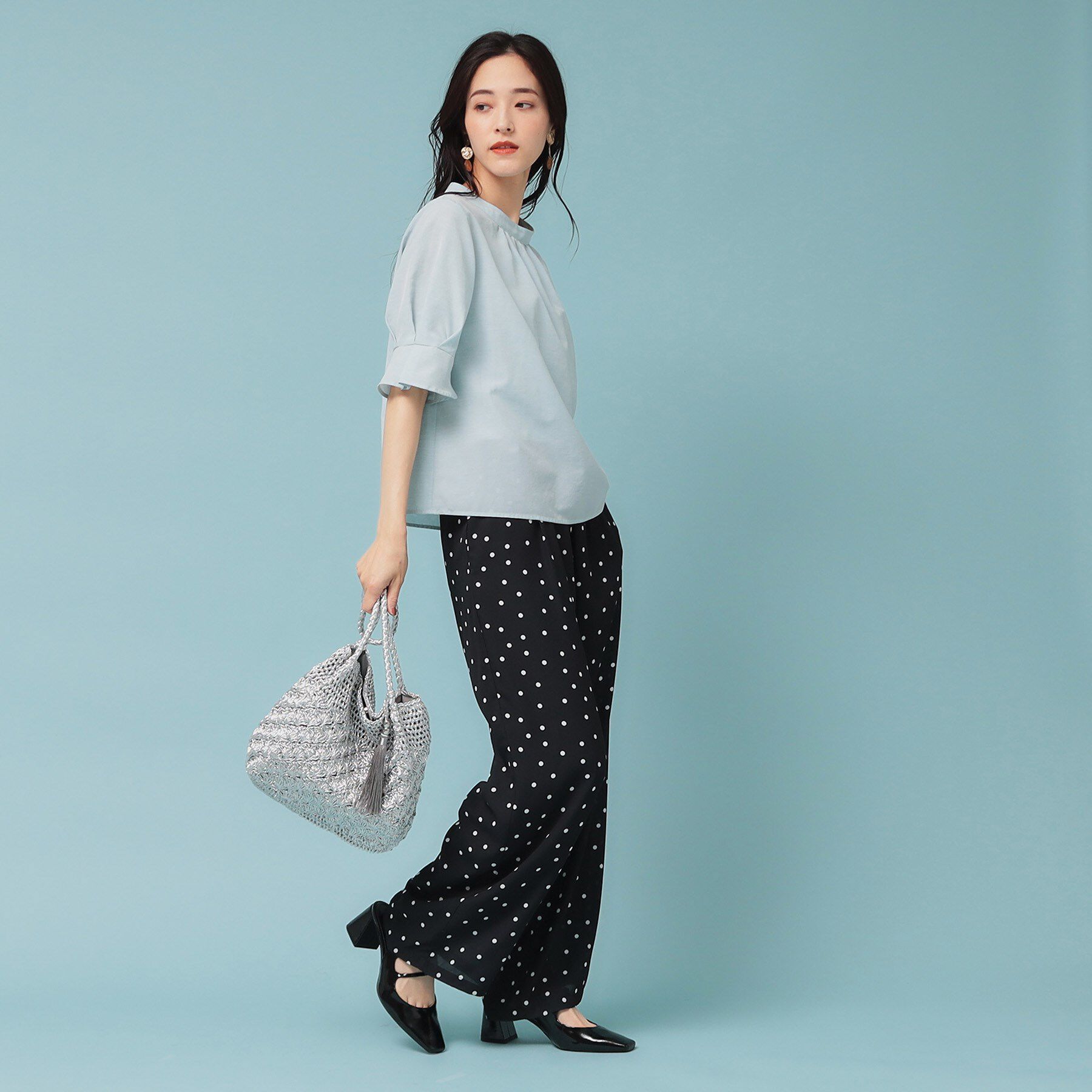 SunaUna「【きれいめ／定番シルエット】スタンドネックブラウス」|シャツ・ブラウス|