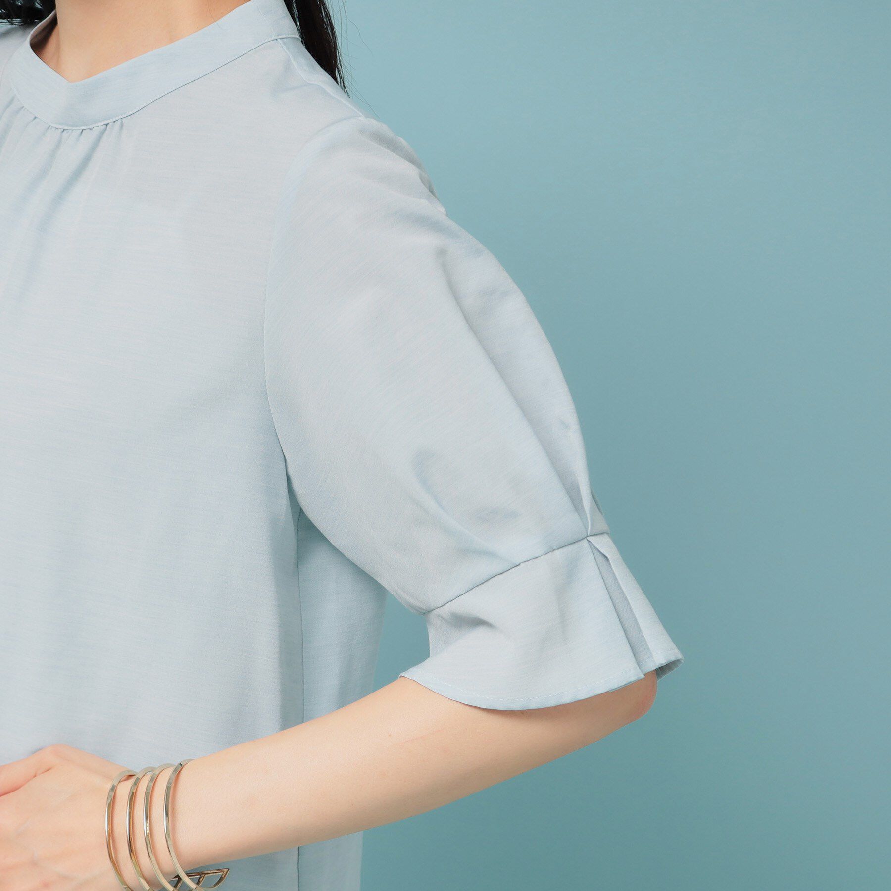 SunaUna「【きれいめ／定番シルエット】スタンドネックブラウス」|シャツ・ブラウス|