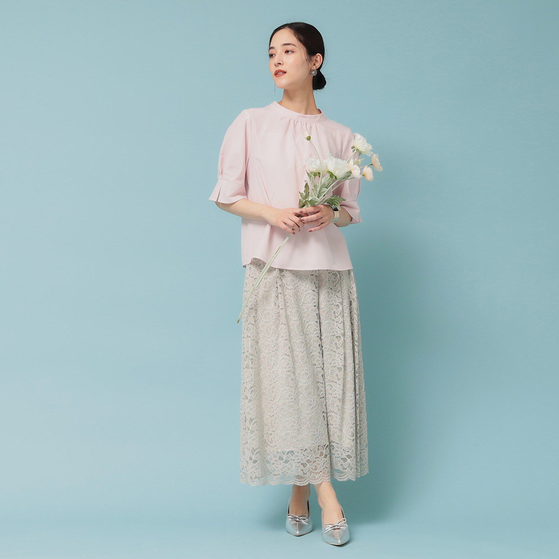 SunaUna「【きれいめ／定番シルエット】スタンドネックブラウス」|シャツ・ブラウス|