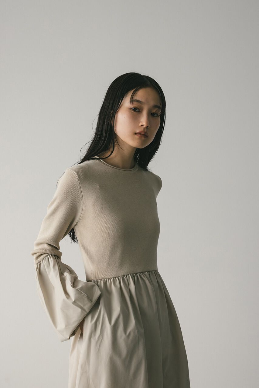 STYLEMIXER「コクーンスリーブコンビネーションニットワンピース」|ワンピース|