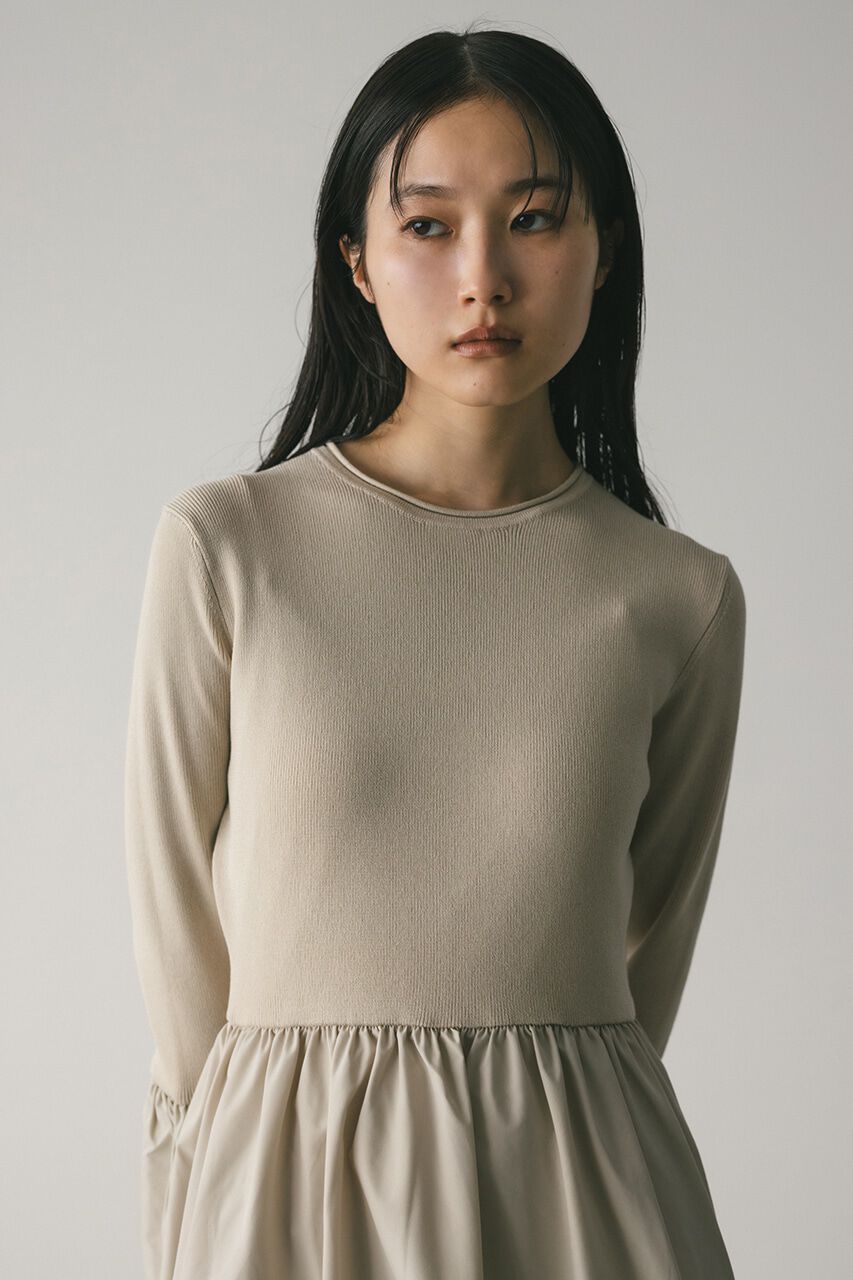 STYLEMIXER「コクーンスリーブコンビネーションニットワンピース」|ワンピース|