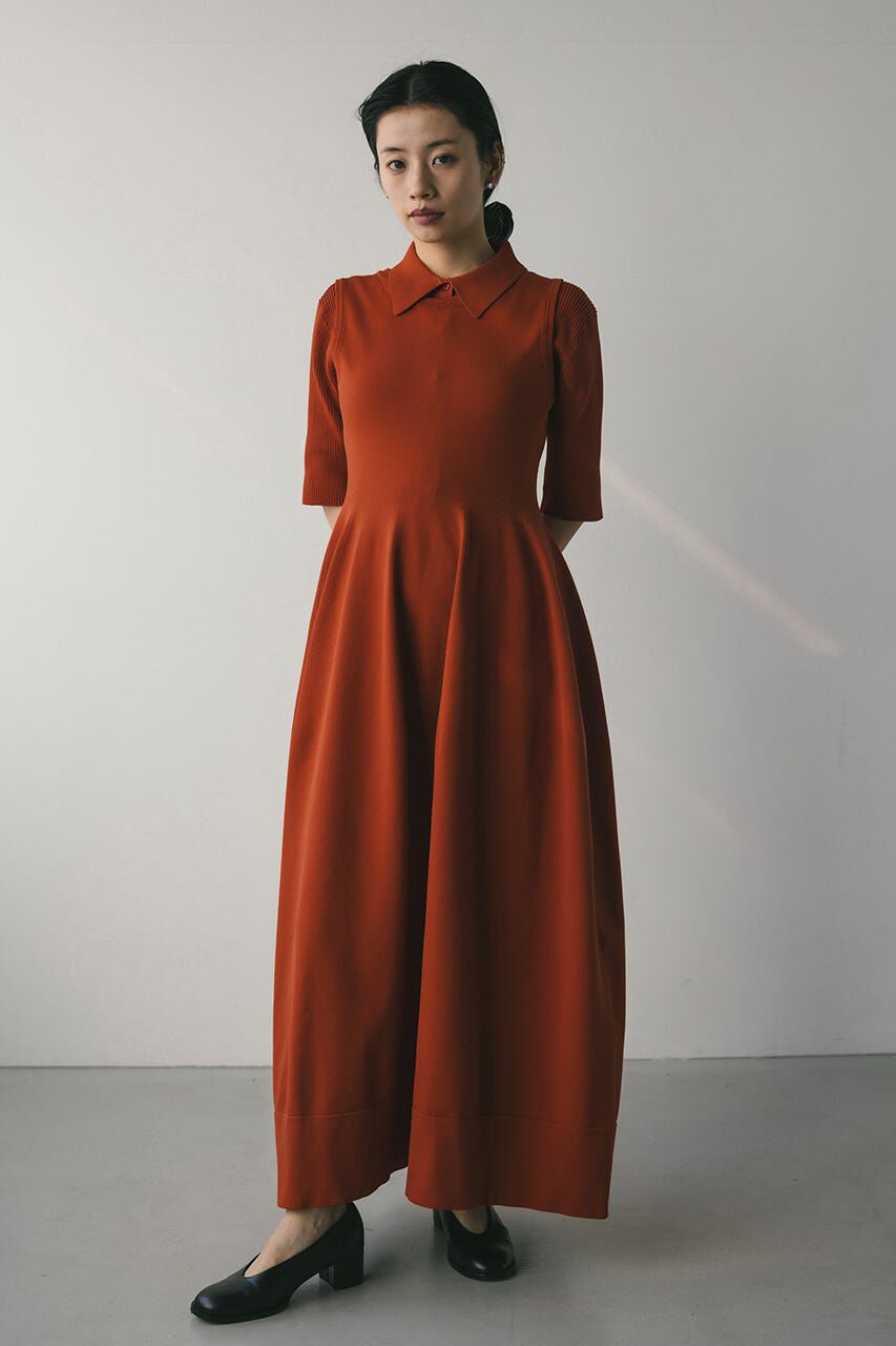 STYLEMIXER「2ピースハーフスリーブポロニットワンピース」|ワンピース|