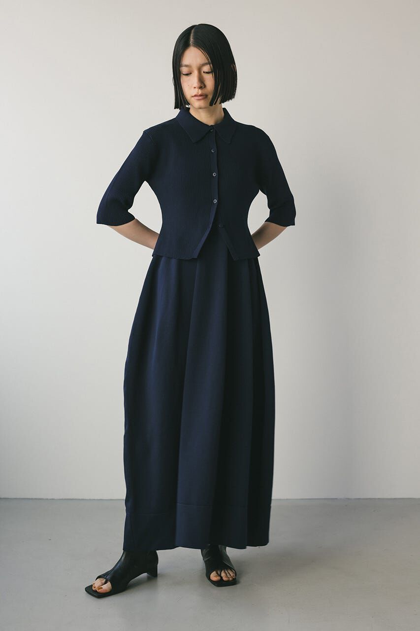 STYLEMIXER「2ピースハーフスリーブポロニットワンピース」|ワンピース|NVY