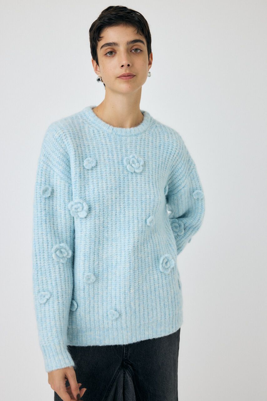 MOUSSY「FLORAL MOTIF OVER セーター」|ニット・セーター|