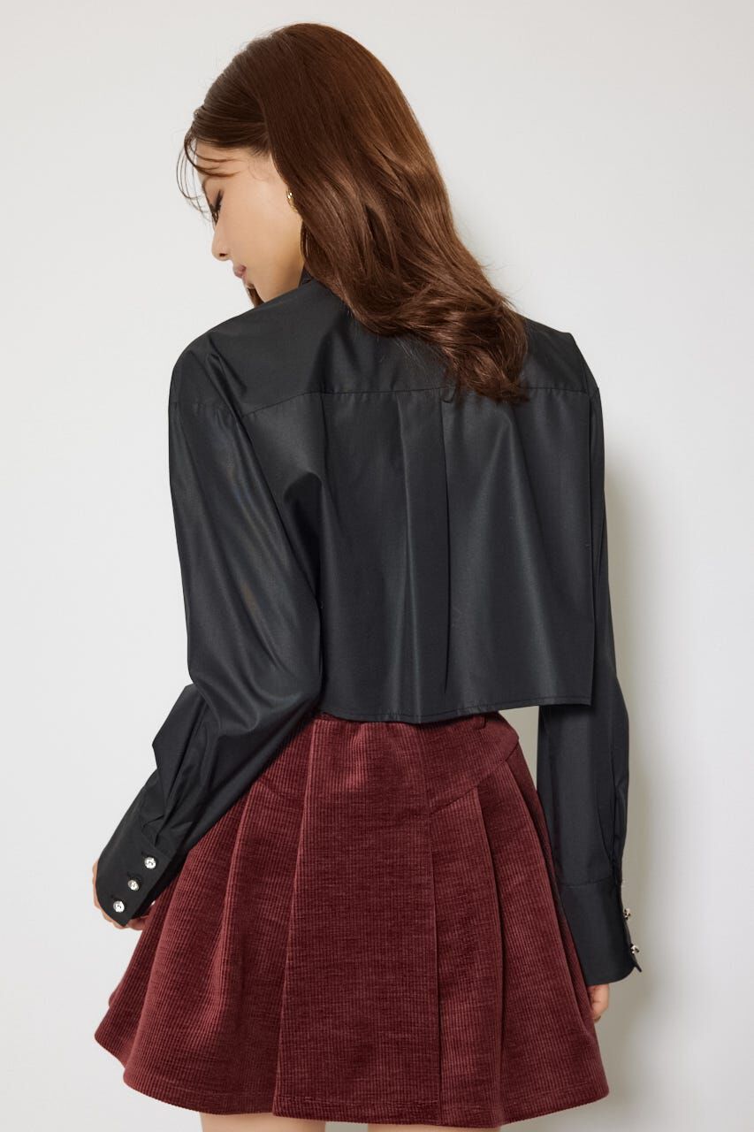 rienda「ビジューボタンボウタイシャツトップス」|シャツ・ブラウス|