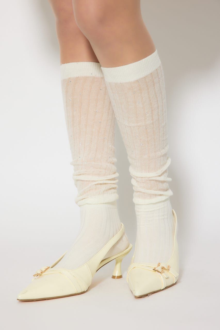 rienda「ストーン付きシアーソックス」|その他|WHT