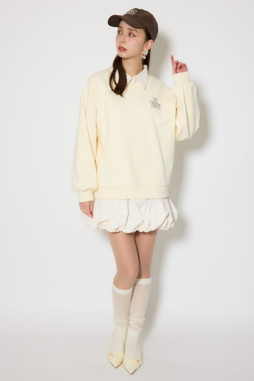 rienda「バルーンシャツセットスウェットワンピース」|ワンピース|