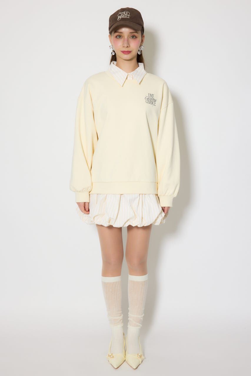 rienda「バルーンシャツセットスウェットワンピース」|ワンピース|