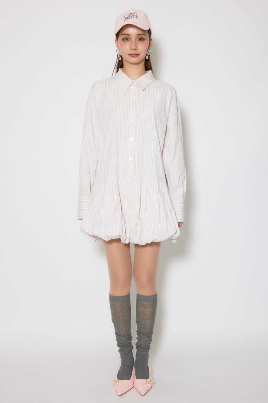 rienda「バルーンシャツセットスウェットワンピース」|ワンピース|