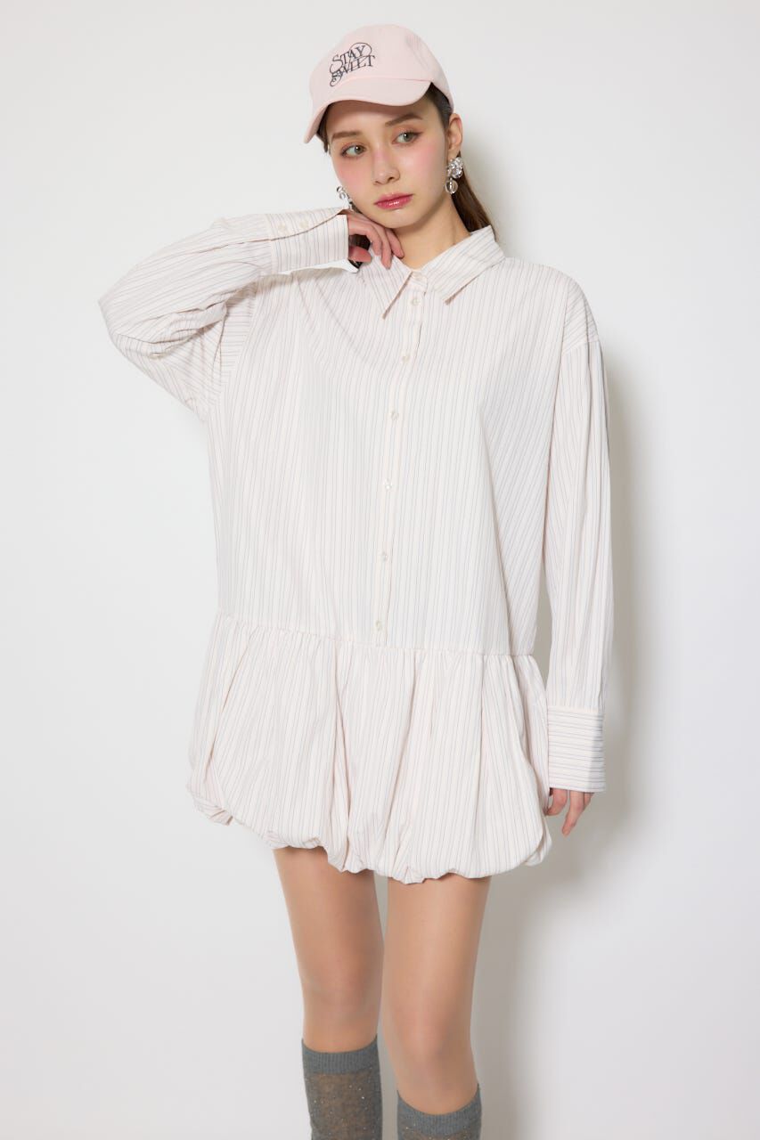 rienda「バルーンシャツセットスウェットワンピース」|ワンピース|