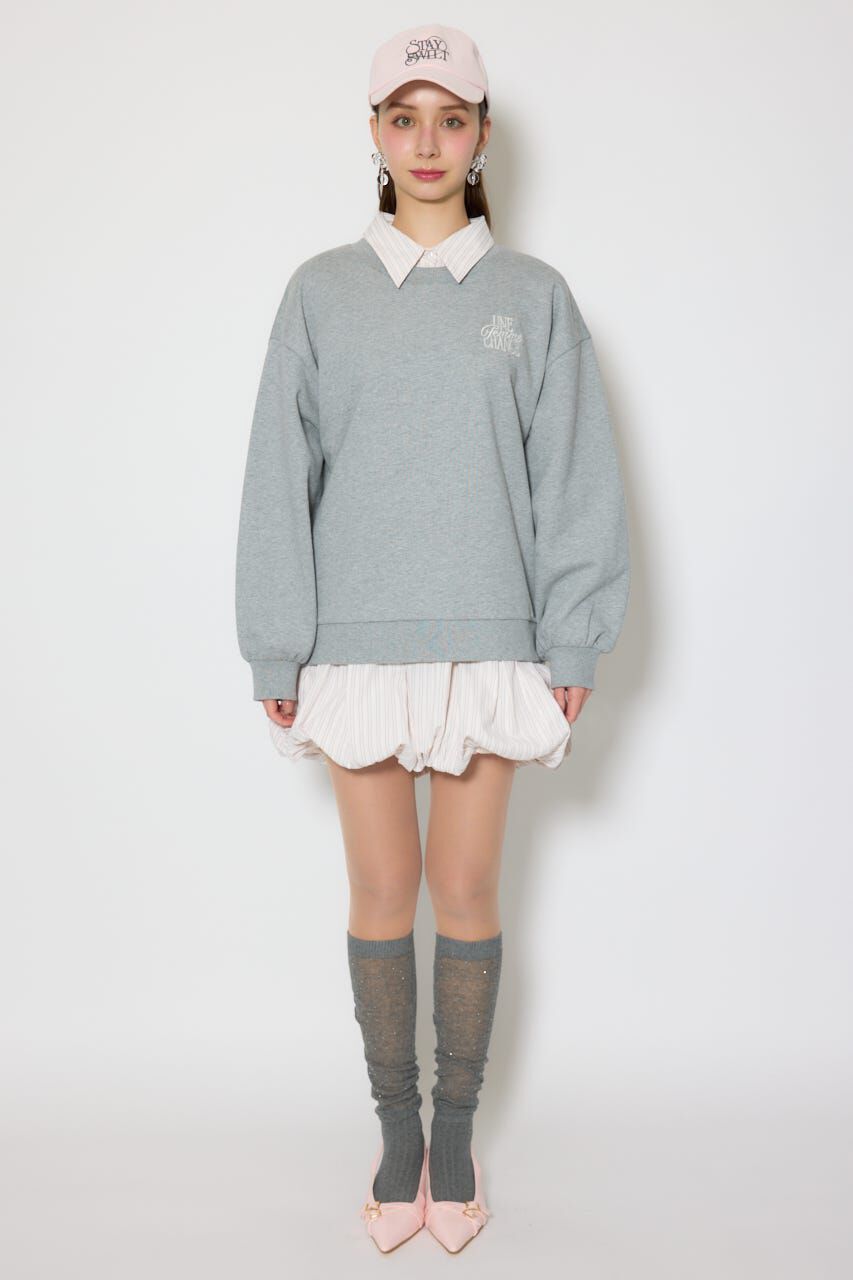 rienda「バルーンシャツセットスウェットワンピース」|ワンピース|