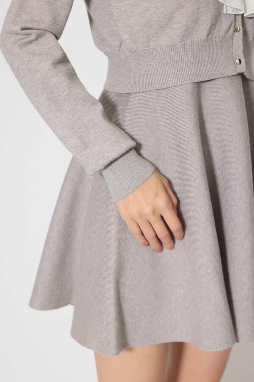 rienda「フリルカラーニットカーディガンセットワンピース」|ワンピース|