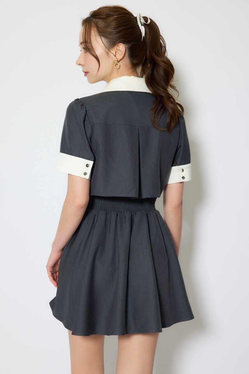 rienda「バストディティールフレアミニワンピース」|ワンピース|