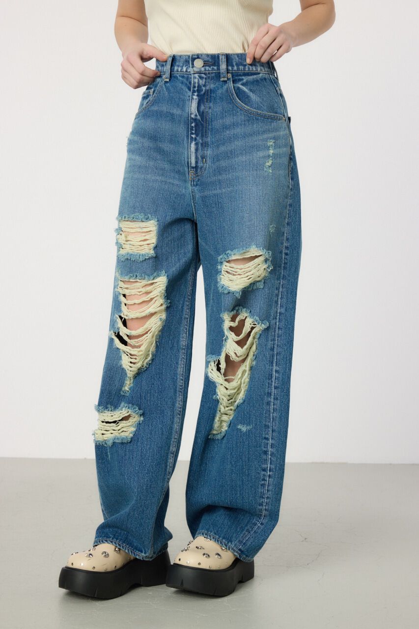 RODEO CROWNS「Hard Crash looseワイドデニム」|デニム|