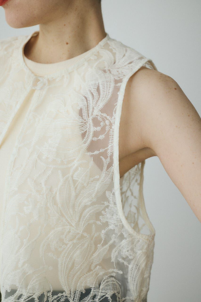 HeRIN.CYE「［予約］Lace vest」|ダウンベスト・ベスト|