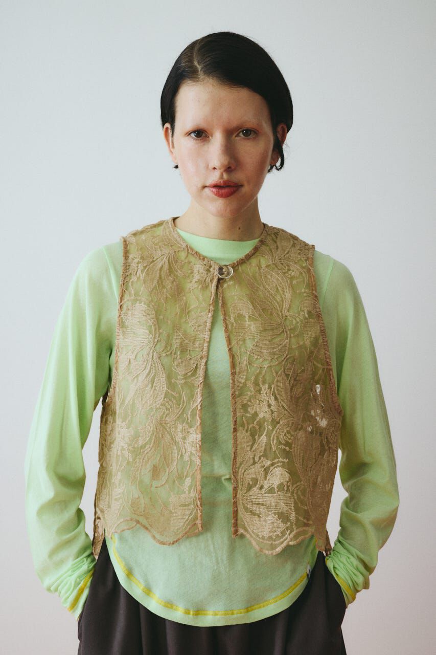 HeRIN.CYE「［予約］Lace vest」|ダウンベスト・ベスト|BEG