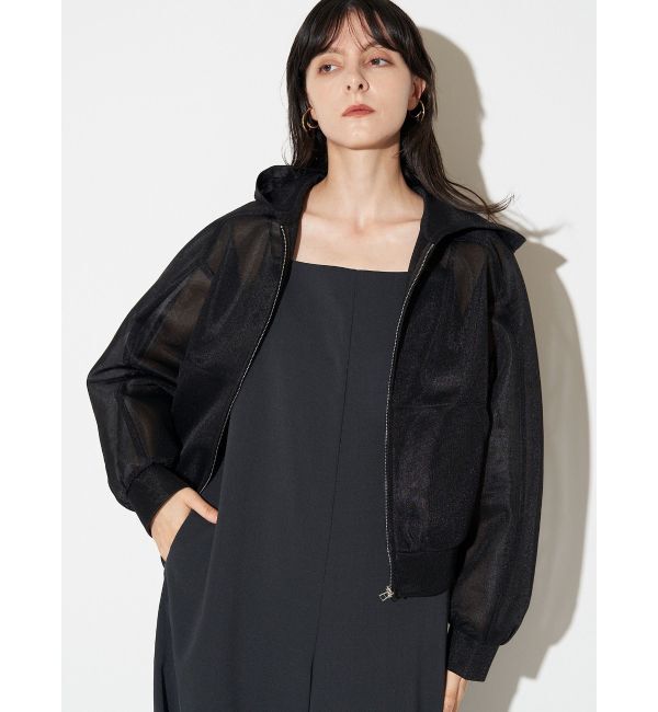 ELENDEEK「MESH BONDING HOODIE」|ブルゾン・スタジャン|ブラック