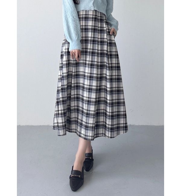 MERCURYDUO「オリジナルチェックコルセットフレアスカート」|スカート|