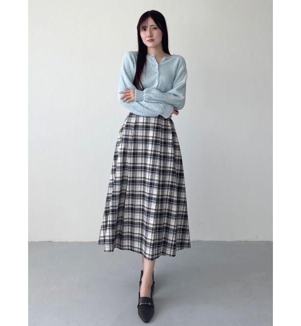 MERCURYDUO「オリジナルチェックコルセットフレアスカート」|スカート|
