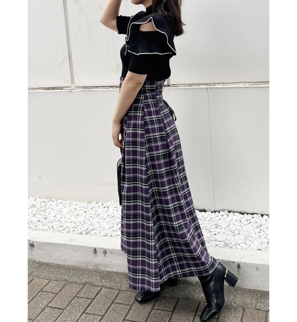 MERCURYDUO「オリジナルチェックコルセットフレアスカート」|スカート|