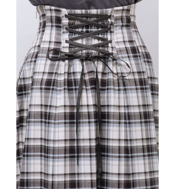 MERCURYDUO「オリジナルチェックコルセットフレアスカート」|スカート|