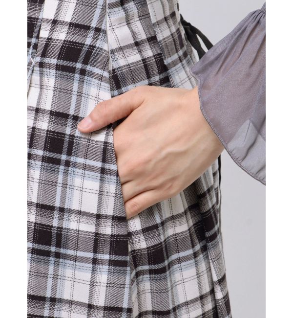 MERCURYDUO「オリジナルチェックコルセットフレアスカート」|スカート|