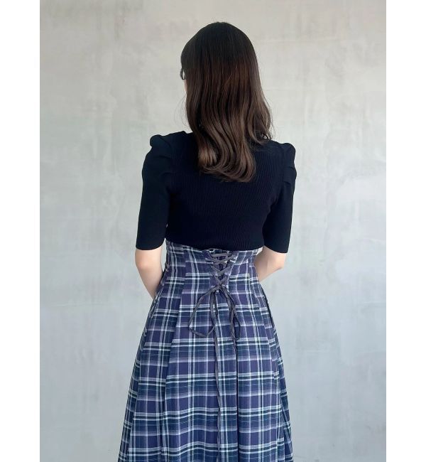 MERCURYDUO「オリジナルチェックコルセットフレアスカート」|スカート|