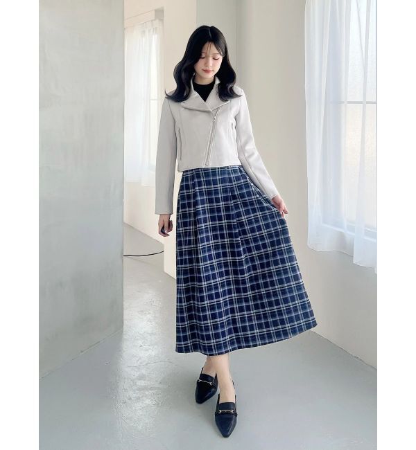 MERCURYDUO「オリジナルチェックコルセットフレアスカート」|スカート|