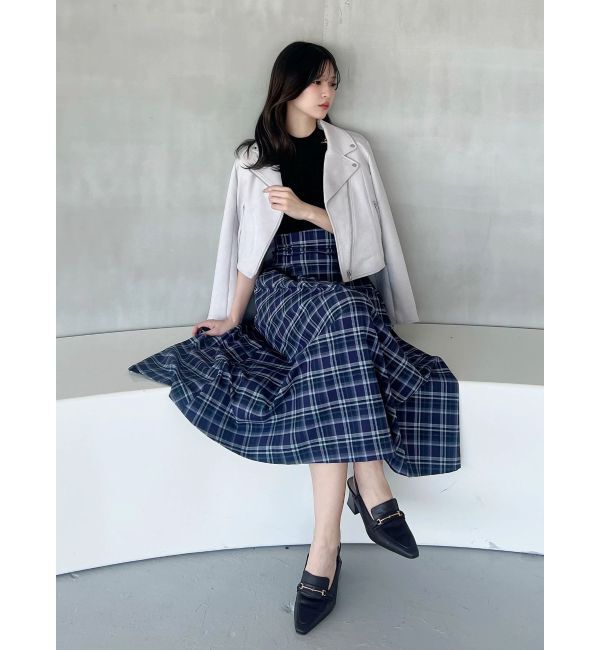 MERCURYDUO「オリジナルチェックコルセットフレアスカート」|スカート|