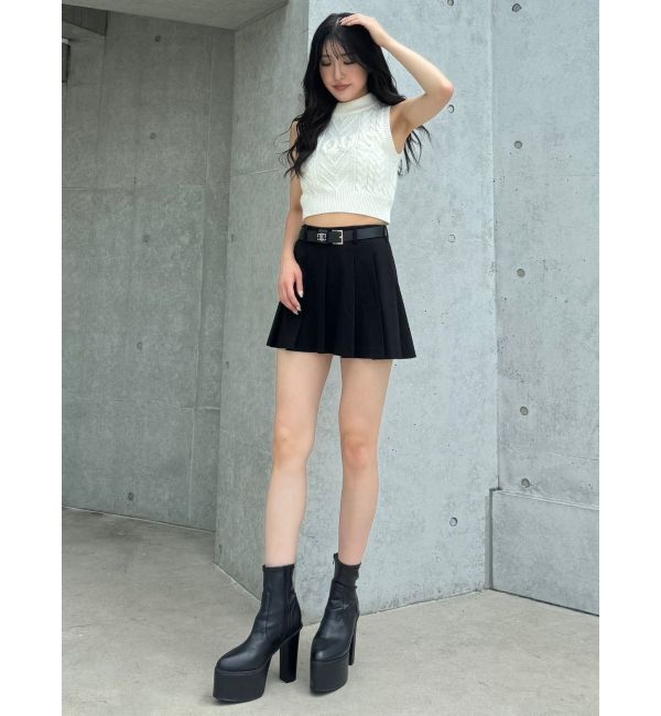 GYDA「NOUSノースリケーブルニットトップス」|ニット・セーター|