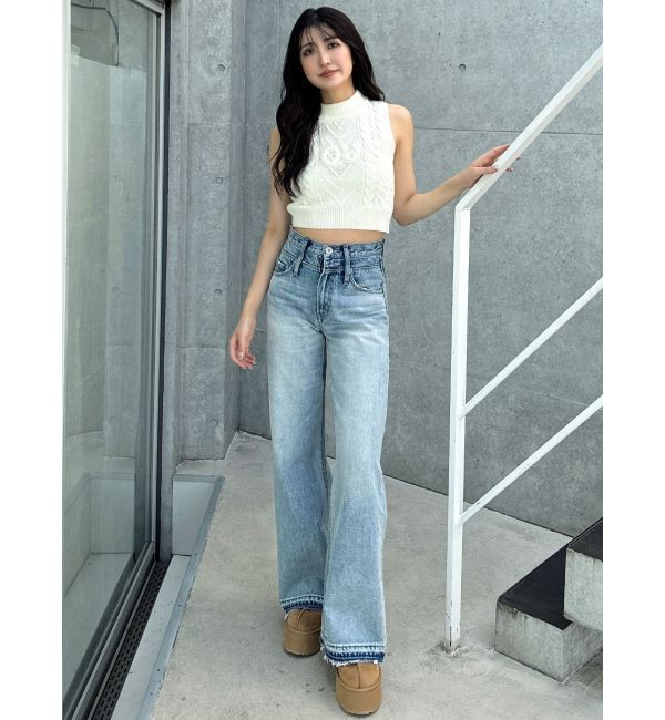 GYDA「NOUSノースリケーブルニットトップス」|ニット・セーター|