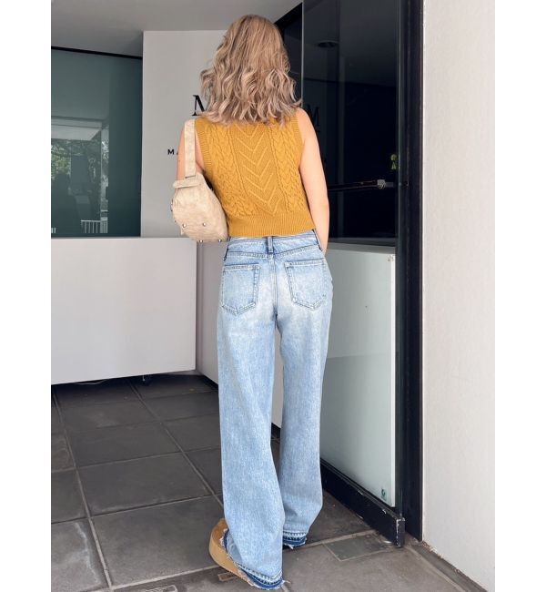 GYDA「NOUSノースリケーブルニットトップス」|ニット・セーター|