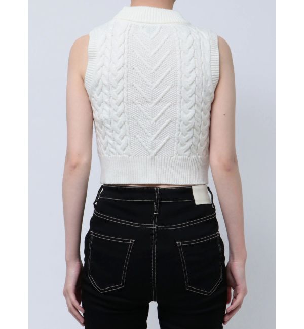 GYDA「NOUSノースリケーブルニットトップス」|ニット・セーター|