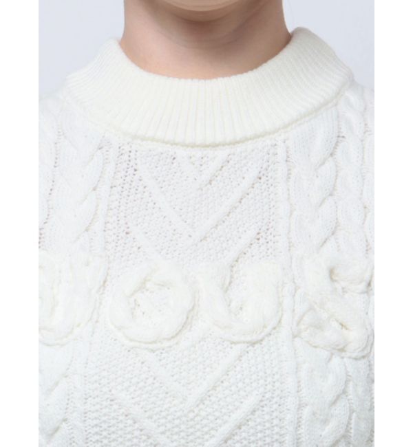 GYDA「NOUSノースリケーブルニットトップス」|ニット・セーター|