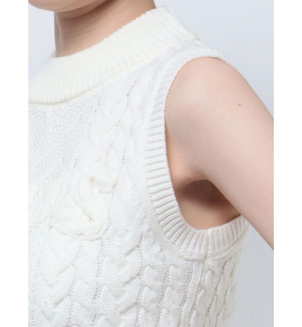 GYDA「NOUSノースリケーブルニットトップス」|ニット・セーター|