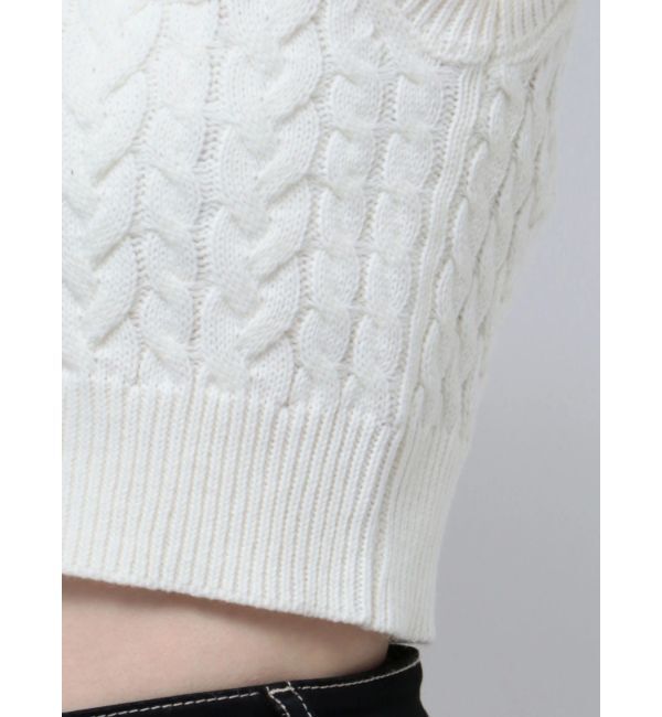 GYDA「NOUSノースリケーブルニットトップス」|ニット・セーター|