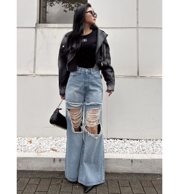 GYDA「Paintショートライダースジャケット」|その他|